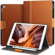 📱 kingblanc brown pu leather folio case for ipad 10.2 inch 9th/8th/7th generation 2021/2020/2019 with apple pencil holder - auto sleep/wake, multi angle viewing: new ipad 10.2 inch protective cover logo