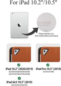 img 2 attached to 📱 KingBlanc Brown PU Leather Folio Case for iPad 10.2 inch 9th/8th/7th Generation 2021/2020/2019 with Apple Pencil Holder - Auto Sleep/Wake, Multi Angle Viewing: New iPad 10.2 inch Protective Cover