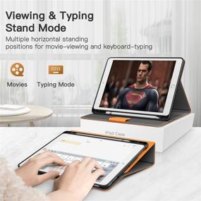 img 1 attached to 📱 KingBlanc Brown PU Leather Folio Case for iPad 10.2 inch 9th/8th/7th Generation 2021/2020/2019 with Apple Pencil Holder - Auto Sleep/Wake, Multi Angle Viewing: New iPad 10.2 inch Protective Cover