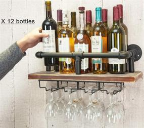 img 3 attached to Industrial Mounted Stemware Floating Shelving