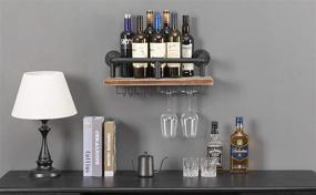 img 1 attached to Industrial Mounted Stemware Floating Shelving