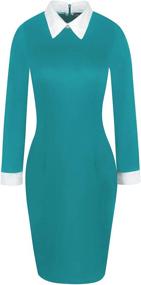 img 4 attached to Oxiuly Women's Vintage Bodycon Office Work Pencil Dress Party Midi - OX275