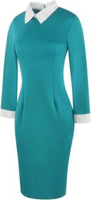 img 3 attached to Oxiuly Women's Vintage Bodycon Office Work Pencil Dress Party Midi - OX275