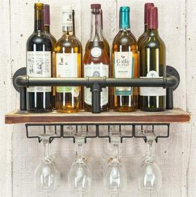 img 4 attached to Industrial Mounted Stemware Floating Shelving