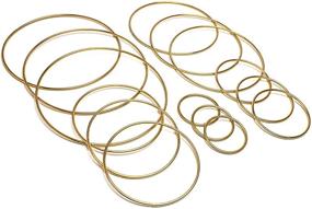 img 2 attached to Bastex 15 Piece Gold Metal Hoop Craft Rings: Bulk Sizes 2-6 Inch Diameter. Ideal for Macrame, Dreamcatcher, Embroidery, Wreaths & More!