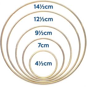 img 3 attached to Bastex 15 Piece Gold Metal Hoop Craft Rings: Bulk Sizes 2-6 Inch Diameter. Ideal for Macrame, Dreamcatcher, Embroidery, Wreaths & More!