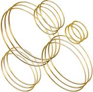 bastex 15 piece gold metal hoop craft rings: bulk sizes 2-6 inch diameter. ideal for macrame, dreamcatcher, embroidery, wreaths & more! logo