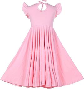 img 3 attached to 👗 Stylish Ruffles Sleeve Twirly Skater Purple Girls' Clothing: Find the Perfect Outfit