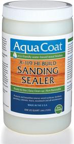 img 1 attached to 🔵 Aqua Coat X-119 Sanding Sealer, High-Build Water-Based Formula - Fast Drying, Low Odor, Non-Toxic & Environmentally Safe (Quart)