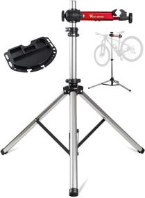 img 4 attached to 🚲 West Biking Bike Repair Stand: Adjustable & Foldable Maintenance Rack Workstand for Home Mechanics - Ideal for Road and Mountain Bikes