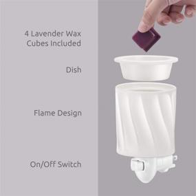 img 3 attached to 🕯️ Cocopin Electric Cube Melter for Scents and Fragrance - Plug-in Wax Warmer for Kitchen, Bathroom, Home Decor - Air Freshener Night Lamp with Dancing Flame - Includes 4 Lavender Melts