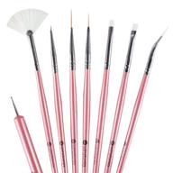 💅 winstonia glam gadgets: 8-piece professional nail art brushes set for precision details, liner, dotting, fan brush, striping, uv gel, and angular designs logo