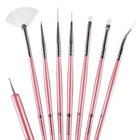 img 3 attached to 💅 Winstonia Glam Gadgets: 8-Piece Professional Nail Art Brushes Set for Precision Details, Liner, Dotting, Fan Brush, Striping, UV Gel, and Angular Designs