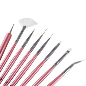 img 1 attached to 💅 Winstonia Glam Gadgets: 8-Piece Professional Nail Art Brushes Set for Precision Details, Liner, Dotting, Fan Brush, Striping, UV Gel, and Angular Designs