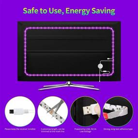 img 1 attached to Bluetooth светодиодные полосы для телевизора - Hamlite 21Ft RGB задние подсветки, питание от USB, синхронизация с музыкой, управление через приложение и пульт - совместимо с телевизорами диагональю от 85 до 95 дюймов.