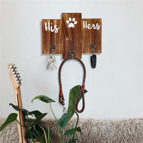 img 1 attached to 🐾 TBFM Dog Leash Hanger and Key Holder - Unique Wall Hook with 3 Rustic Hooks, Ideal Entryway Décor and Cute Housewarming Gift for Dog Owners & Lovers, Measures 9.8 Inches Wide and 7.9 Inches Tall