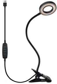 img 4 attached to 🔦 Clip Light Reading Lamp - QQAPPU 24 LED Desk Lamp with 3 Color Modes and 10 Brightness Settings: Flexible Gooseneck Book Light for Video Conferencing, Headboard, and More