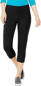 img 1 attached to 👖 Hanes Stretch Jersey Capri Pants for Women