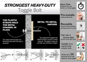 img 1 attached to 🔩 Toggler 44-Piece Combo Anchor Kit - Secure Heavy Duty Industrial Drywall Mounting Toggle Screws & Bolts Assortment - Reliable Concrete Wall Anchoring for TV, Bike, Shelf Straps, Cabinet & Decoration