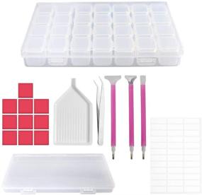 img 4 attached to 🎨 DARUITE Diamond Painting Kits for Adults and Kids, DIY Diamond Painting Tools with 28-Slot Beads Storage Container, Embroidery Accessories for Art Craft