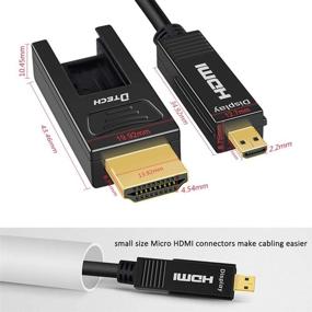 img 2 attached to 🔌 DTECH 50-футовый оптоволоконный HDMI-кабель - Ultra HD 4K 60 Гц, 4:4:4 субдискретизация цветности, высокоскоростной 18 Гбит/с с двумя микро-HDMI и стандартным разъемом HDMI.