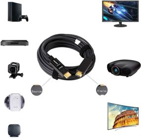 img 3 attached to 🔌 DTECH 50-футовый оптоволоконный HDMI-кабель - Ultra HD 4K 60 Гц, 4:4:4 субдискретизация цветности, высокоскоростной 18 Гбит/с с двумя микро-HDMI и стандартным разъемом HDMI.