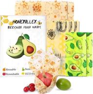 honeyalley reusable beewax food wrap, 6 pack plastic free alternative for food storage, eco friendly sustainable bowl cover, zero waste biodegradable sandwich wrappers–3 sizes (s, m, l): the ultimate solution for sustainable food storage логотип