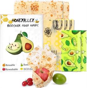 img 4 attached to HONEYALLEY Reusable Beewax Food Wrap, 6 Pack Plastic Free Alternative for Food Storage, Eco Friendly Sustainable Bowl Cover, Zero Waste Biodegradable Sandwich Wrappers–3 Sizes (S, M, L): The Ultimate Solution for Sustainable Food Storage