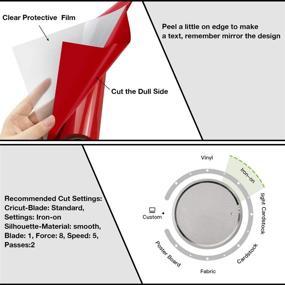 img 1 attached to 🔥 Heat Transfer Vinyl - 3 Roll Pack: Black, White, and Red | Multi-Color Iron-on Vinyl for Cricut and Silhouette | Ideal for T-Shirts, Hats