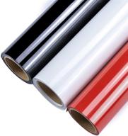 🔥 heat transfer vinyl - 3 roll pack: black, white, and red | multi-color iron-on vinyl for cricut and silhouette | ideal for t-shirts, hats logo