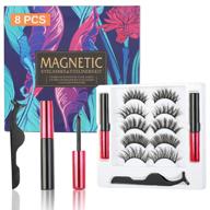 💃 8d magnetic lashes kit with 2 tubes of magnetic eyeliner, tweezers, and 5 pcs long lasting, waterproof false eyelashes - nature-enhancing magnetic eyelashes set logo