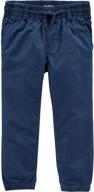 👖 oshkosh b'gosh boys' easy-pull twill joggers logo