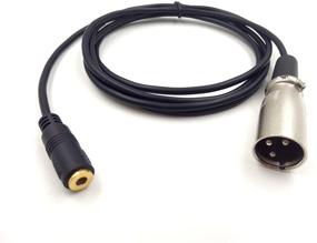 img 1 attached to 🎧 Haokiang 3.5mm to XLR Cable 1/8" Female TRS to XLR 3 Pin Male Audio Converter Stereo Adapter Cord 5 Feet / 1.5 Meters (35F/XLRM) - Enhanced SEO