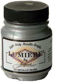 img 1 attached to Jacquard Lumiere Metallic & Pearlescent Paint 2.25 Oz, 563 Silver Metallic