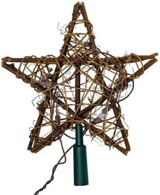 img 3 attached to 🌟 Natural Rattan Star Treetop with 10 Indoor Lights by Kurt Adler