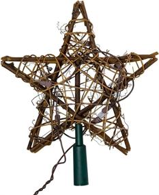 img 1 attached to 🌟 Natural Rattan Star Treetop with 10 Indoor Lights by Kurt Adler