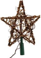 🌟 natural rattan star treetop with 10 indoor lights by kurt adler логотип