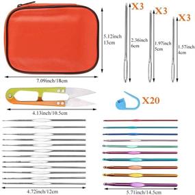 img 3 attached to Complete 54 Pc Crochet Needles Set with Storage Case - Ergonomic Hooks, Blunt Needles, Stitch Markers - Ideal DIY Hand Knitting Craft Art Tools for Beginners