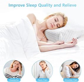 img 2 attached to 🌙 Cervical Pillow for Neck Pain Relief - Coisum Orthopedic Memory Foam Pillow with Removable Pillowcase, Ergonomic Design for Side and Back Sleepers