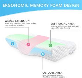 img 1 attached to 🌙 Cervical Pillow for Neck Pain Relief - Coisum Orthopedic Memory Foam Pillow with Removable Pillowcase, Ergonomic Design for Side and Back Sleepers