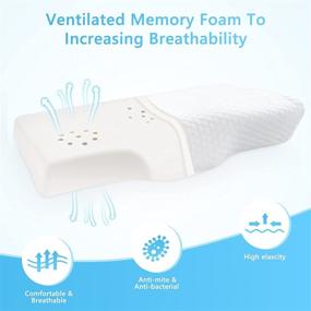 img 3 attached to 🌙 Cervical Pillow for Neck Pain Relief - Coisum Orthopedic Memory Foam Pillow with Removable Pillowcase, Ergonomic Design for Side and Back Sleepers