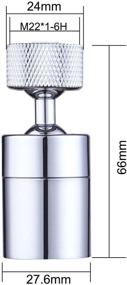 img 2 attached to 🚰 Hibbent Dual-function Faucet Aerator for Kitchen Sink - Extra Large Angle Rotate Sprayer Head, 1.8 GPM, 360 Degree Swivel Attachment - Chromed, 55/64 Inch-27UNS Female Thread