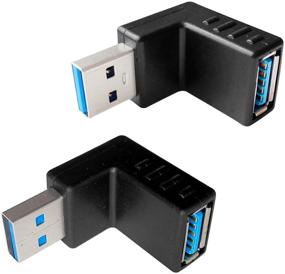 img 3 attached to 🔌 Переходник Posdou USB 3.0 Мужчина-Женщина 90° под углом вверх и вниз: идеальный адаптер для USB-подключения