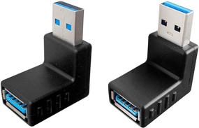 img 2 attached to 🔌 Переходник Posdou USB 3.0 Мужчина-Женщина 90° под углом вверх и вниз: идеальный адаптер для USB-подключения