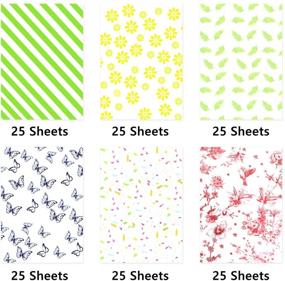 img 2 attached to 🎁 KLATIE 150 Sheets Assorted Design Tissue Paper - Perfect for Gift Bags, DIY Crafts, and Gift Wrapping - Green, Red, Yellow, Spring Style - Colored Tissue Paper