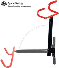 img 3 attached to 🚲 Space-Saving Wall Mount Bike Hanger: Dirza Flip Up Garage Bicycle Rack Storage System (1 Pack)