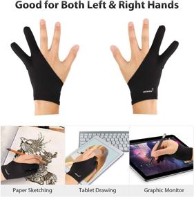 img 1 attached to Mixoo Artist Gloves for Drawing Tablet 2 Pack - Palm Rejection Drawing Gloves for Smooth Paper Sketching, iPad, Graphics Painting - Suitable for Both Left and Right Hand (Medium Size)