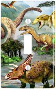 img 4 attached to 🦕 Enhance Your Décor with GRAPHICS & MORE Dinosaur Jurassic Dinoscape Plastic Wall Decor Toggle Light Switch Plate Cover