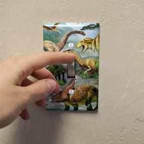 img 2 attached to 🦕 Enhance Your Décor with GRAPHICS & MORE Dinosaur Jurassic Dinoscape Plastic Wall Decor Toggle Light Switch Plate Cover