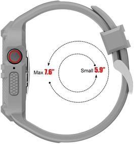 img 1 attached to Grey T-ENGINE Band for Apple Watch 40mm 38mm Series 6 Series 5/4/SE Series 3/2/1, TPU Rugged Band with Full Protection Case for Women and Men